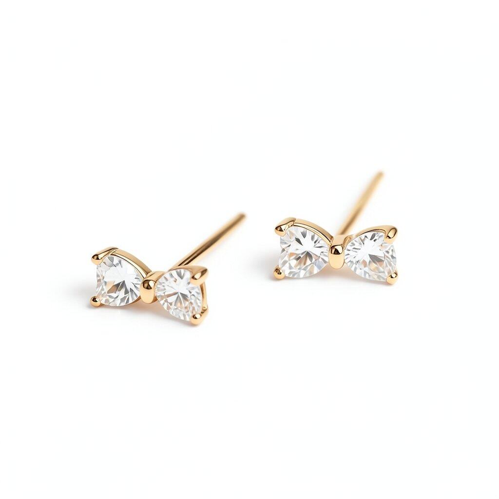 P155 Pierce Earrings Delicate Elegant Design Gold Silver Minimal Unique Gift Stylish Ladies