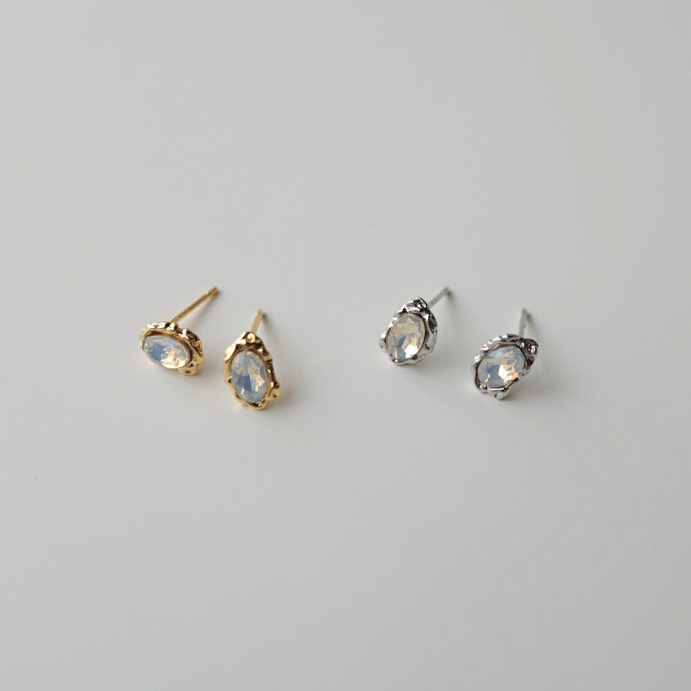 【10％OFFクーポン配布中】P083ピアスクリスタルクリアシンプル上品高見えゴールドシルバーミニピアスメンズライクギフトプレゼントおしゃれ女性レディースオフィスジュエリー