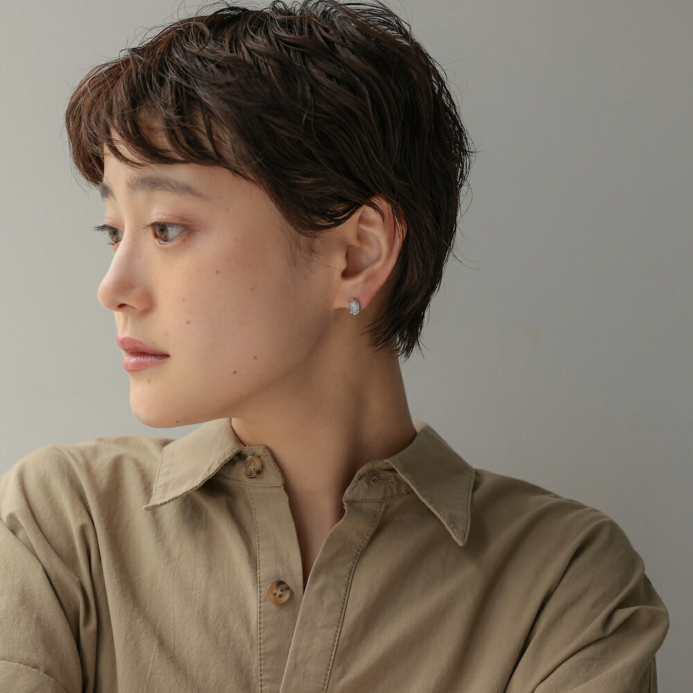 【10％OFFクーポン配布中】P083ピアスクリスタルクリアシンプル上品高見えゴールドシルバーミニピアスメンズライクギフトプレゼントおしゃれ女性レディースオフィスジュエリー