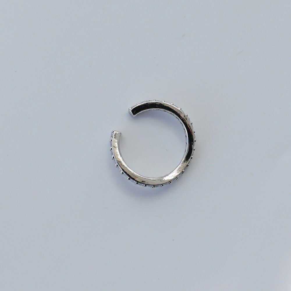 C009イヤーカフフルエタニティビジュージルコニア金属アレルギー対応K18コーティングゴールドシルバー軽量イヤリングレディース上品きれいめデイリーオフィス結婚式フォーマルギフト
