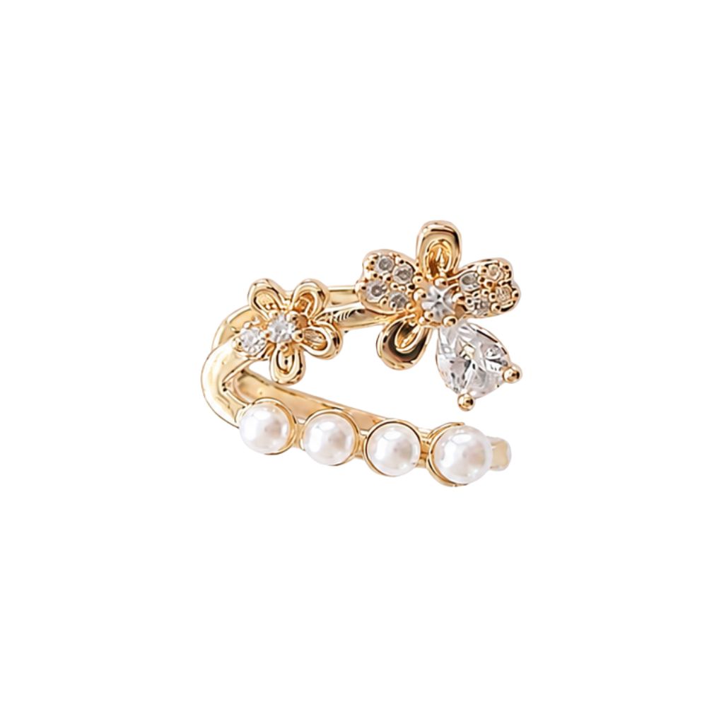 C020 Ear Cuff Pearl Hypoallergenic K18 Gold Silver Lightweight