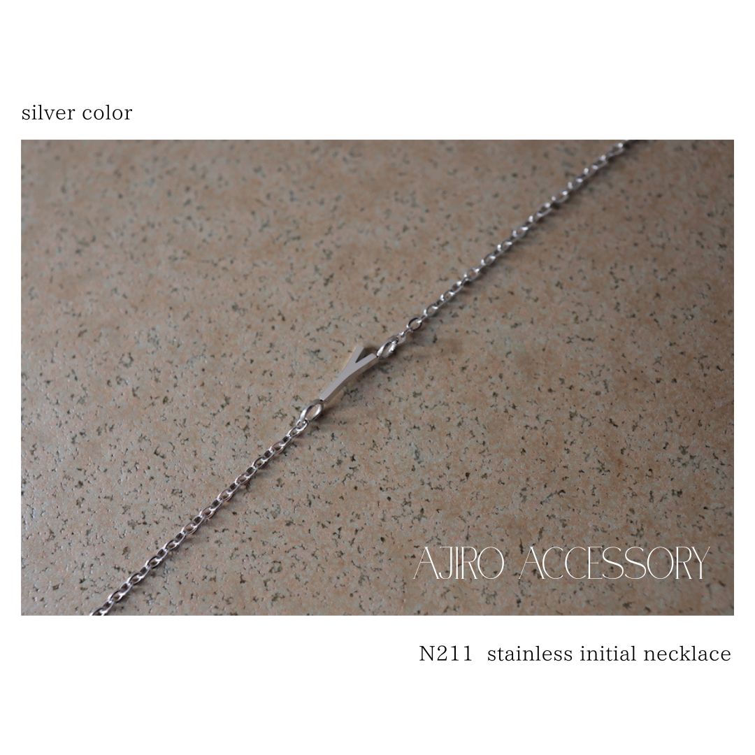 N211  stainless initial necklace