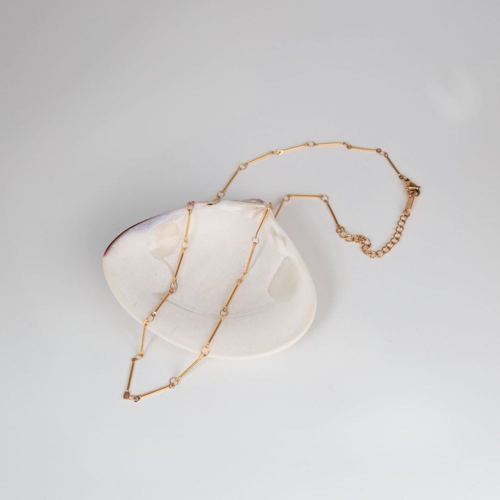 N158 stainless simple stick chain necklace