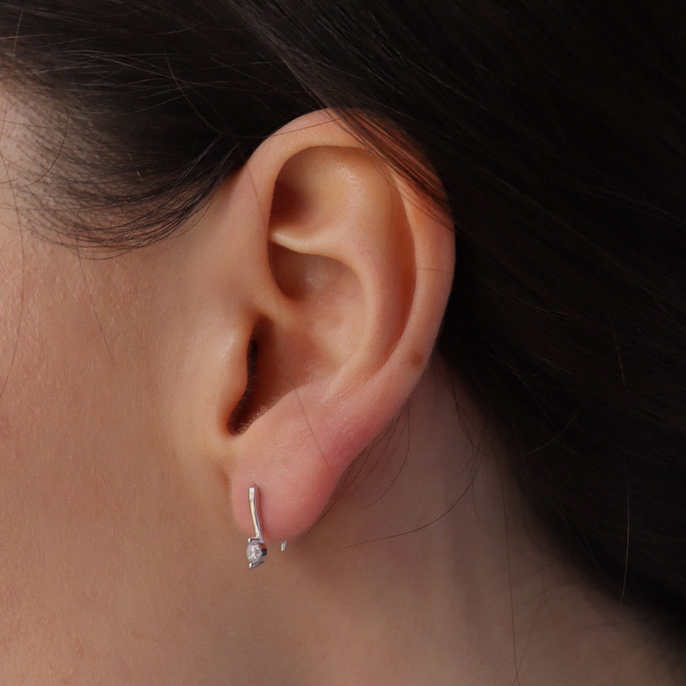 p459 silver925 zirconia minimum hook pierce