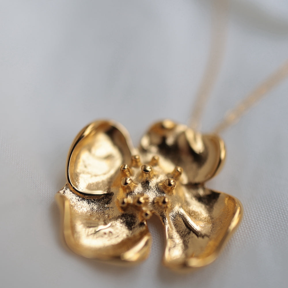 N258 stainless flower necklace