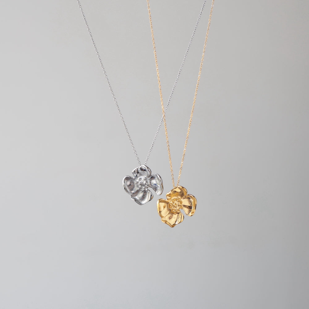 N258 stainless flower necklace