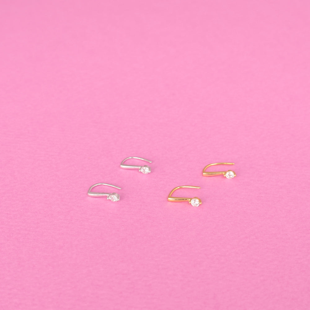 p459 silver925 zirconia minimum hook pierce