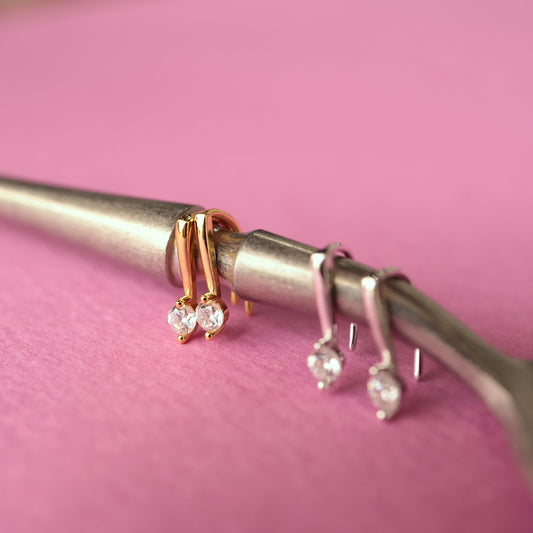 p459 silver925 zirconia minimum hook pierce