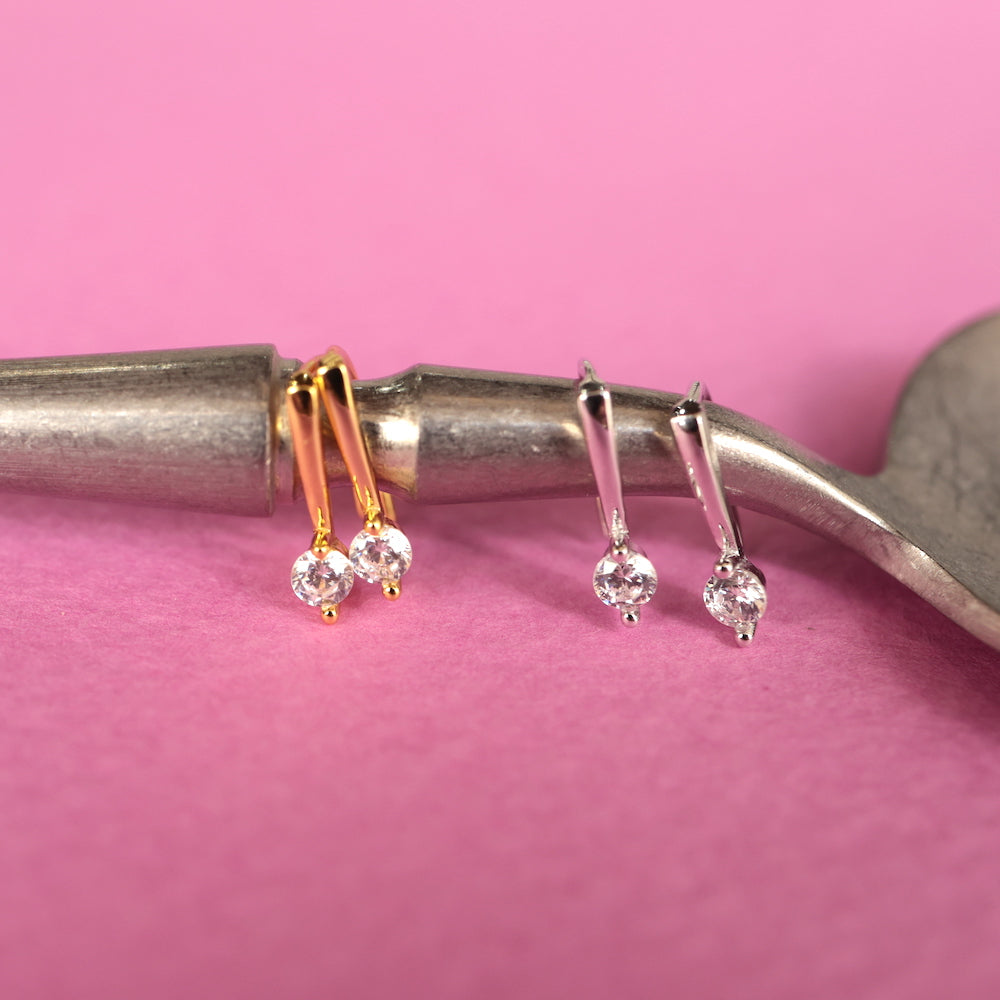 p459 silver925 zirconia minimum hook pierce