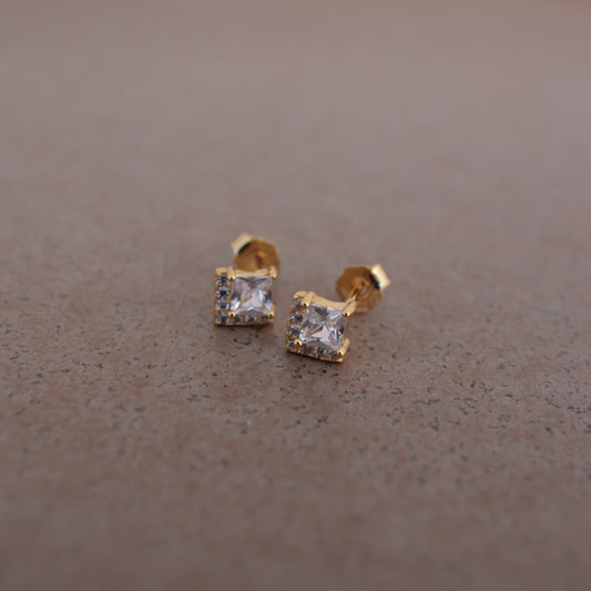 P461 silver925 square zirconia stud pierce