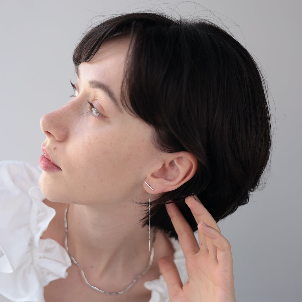 P259  silver925 long chain American pierce