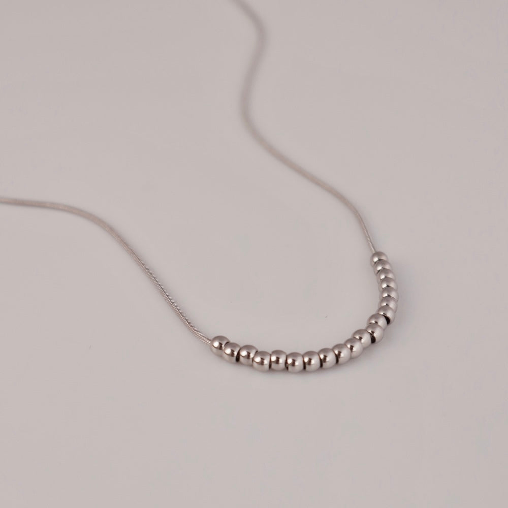 N026 stainless ball necklace