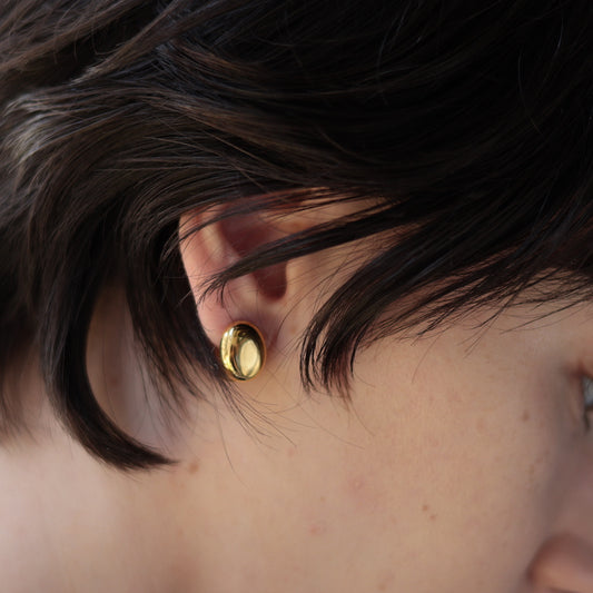 P274 stainless gold oval pierce