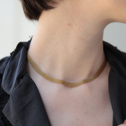N159 stainless mesh choker necklace