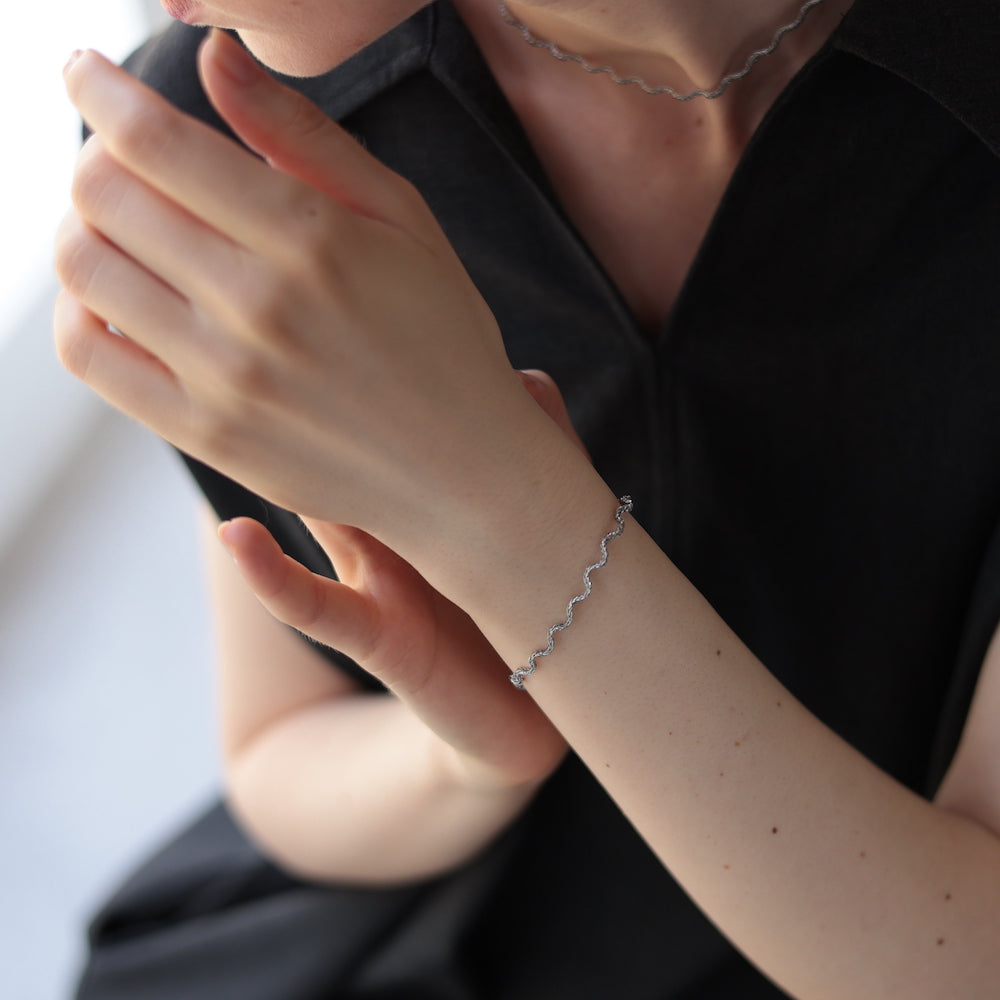 N255 stainless wave chain bracelet