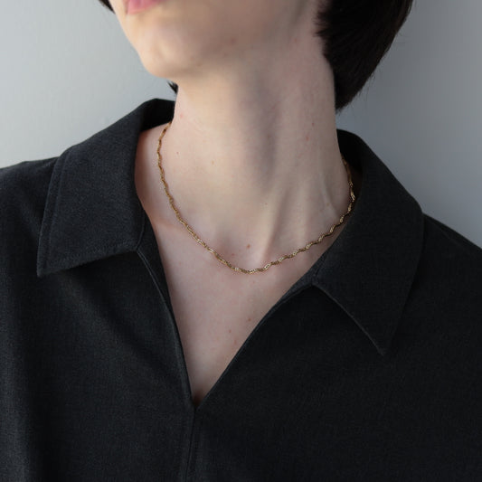 N254 stainless wave necklace