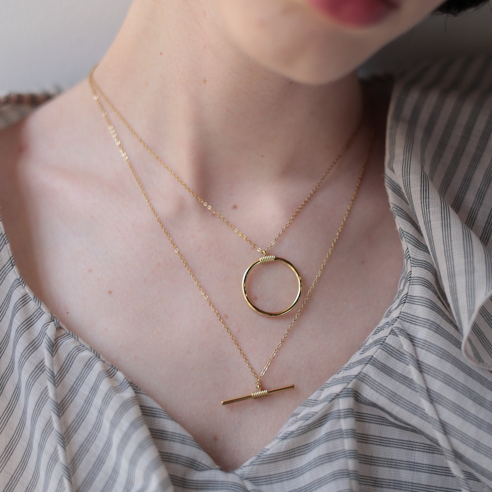 N256 stainless layered necklace