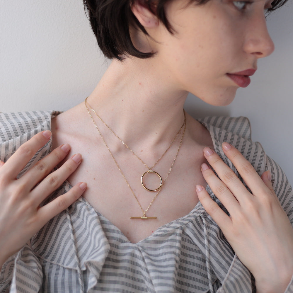 N256 stainless layered necklace