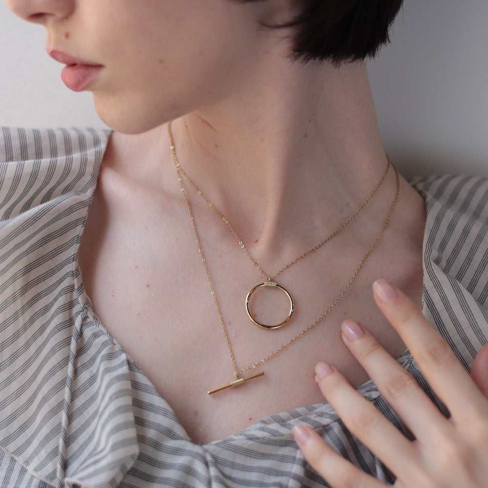 N256 stainless layered necklace