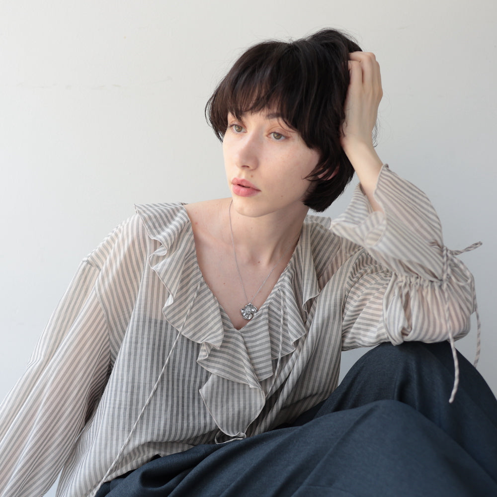 N258 stainless flower necklace