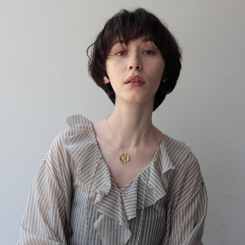 N258 stainless flower necklace