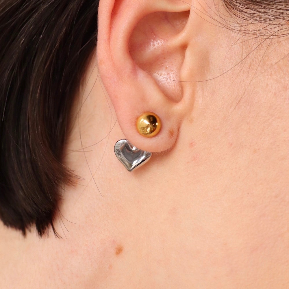 P051  stainless bicolor heart pierce
