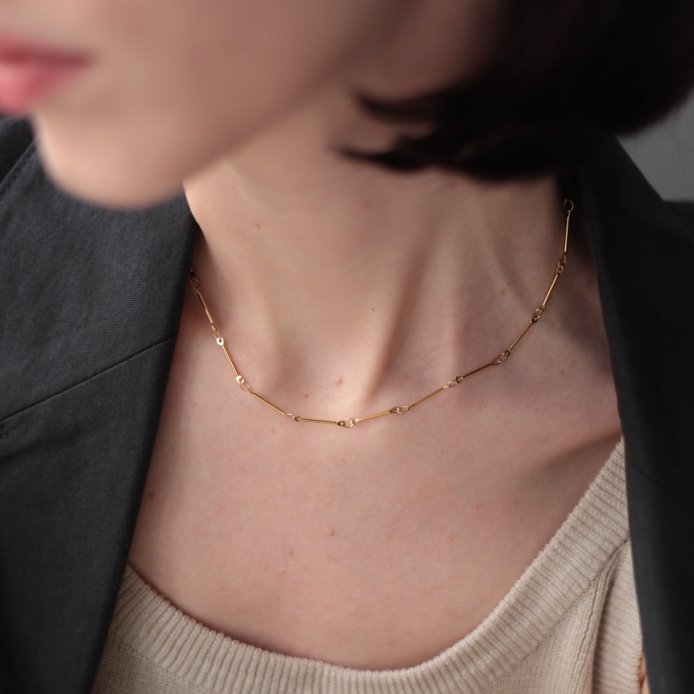 N158 stainless simple stick chain necklace