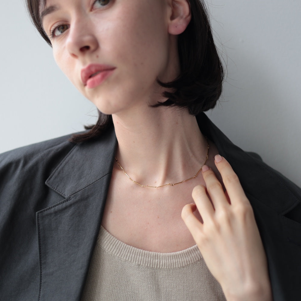 N158 stainless simple stick chain necklace
