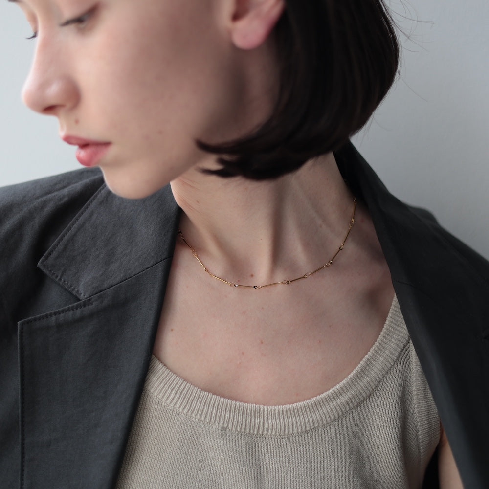 N158 stainless simple stick chain necklace