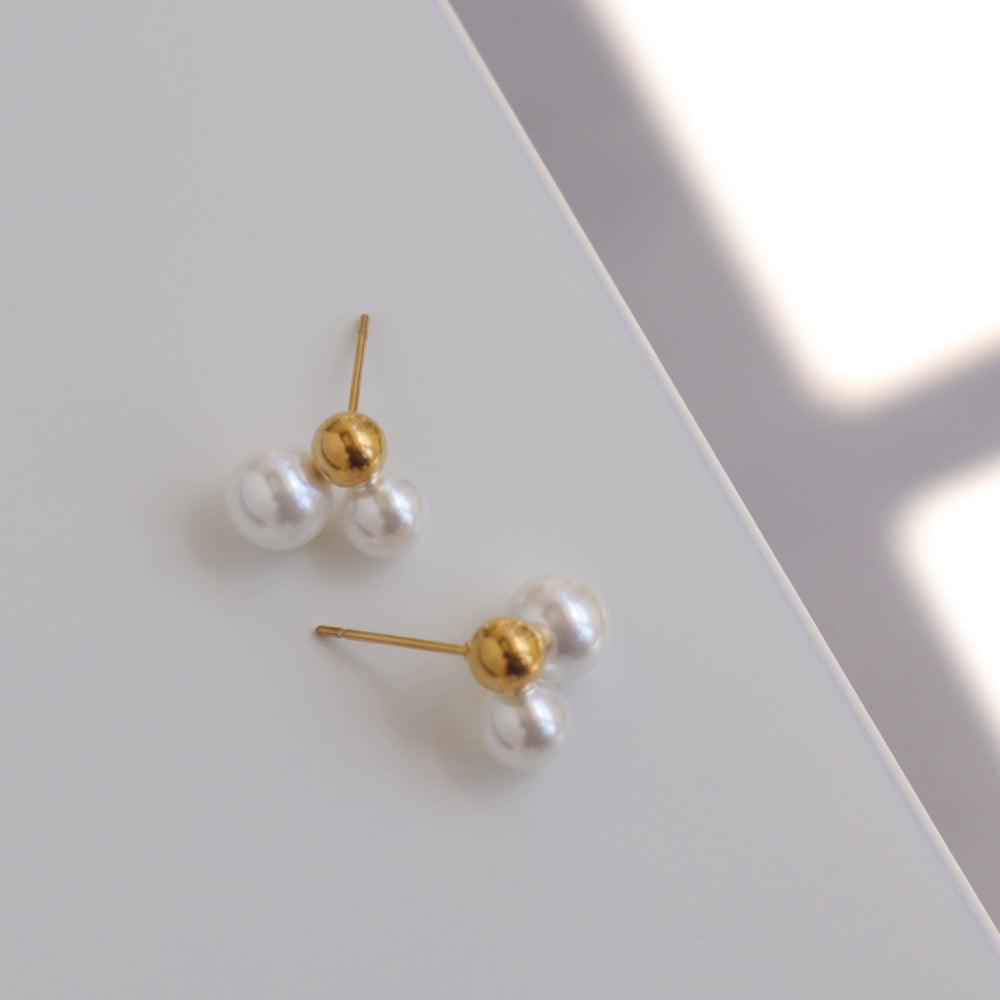 P036  pearl gold ball combination  pierce