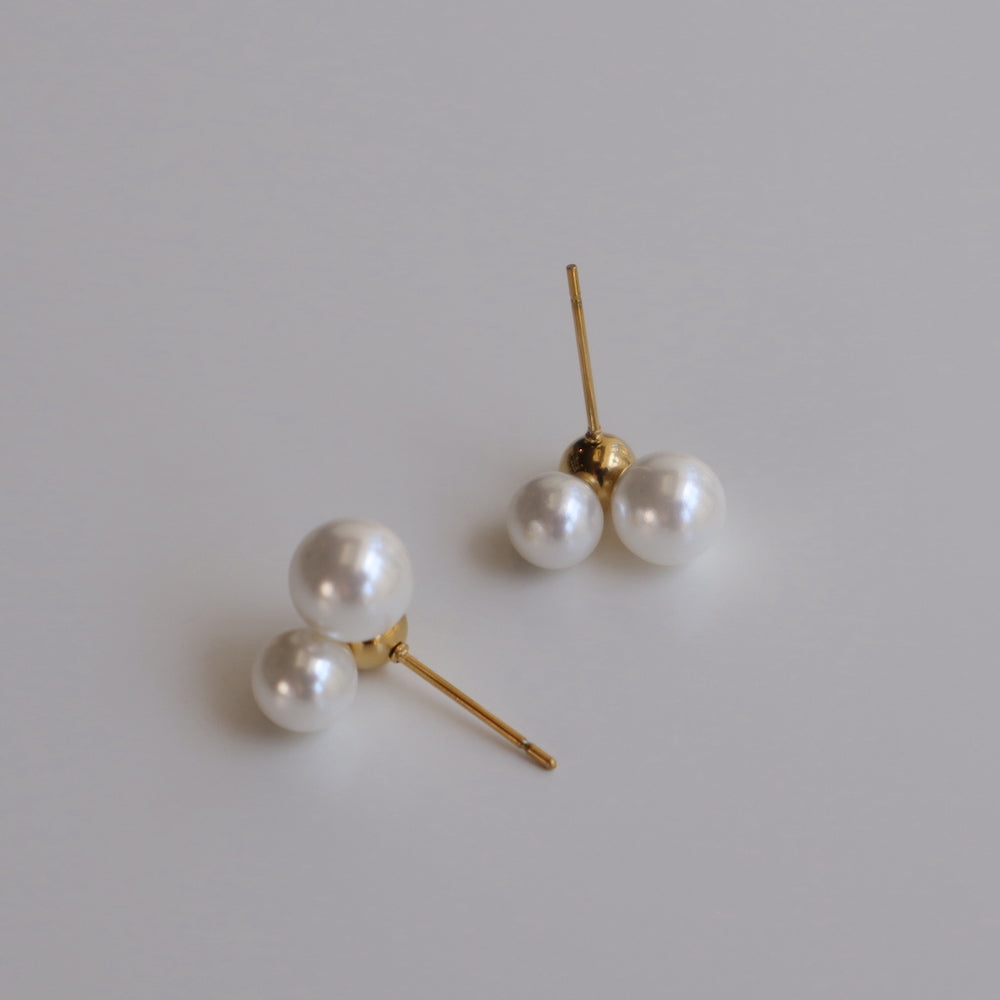 P036  pearl gold ball combination  pierce