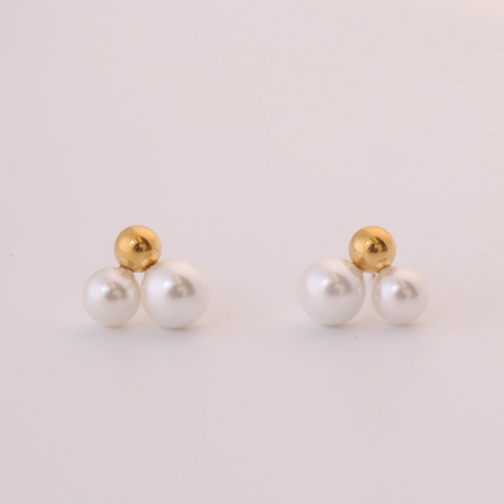 P036  pearl gold ball combination  pierce