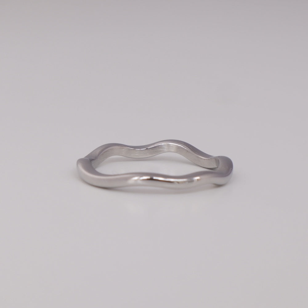 R088  stainless normal wave simple ring