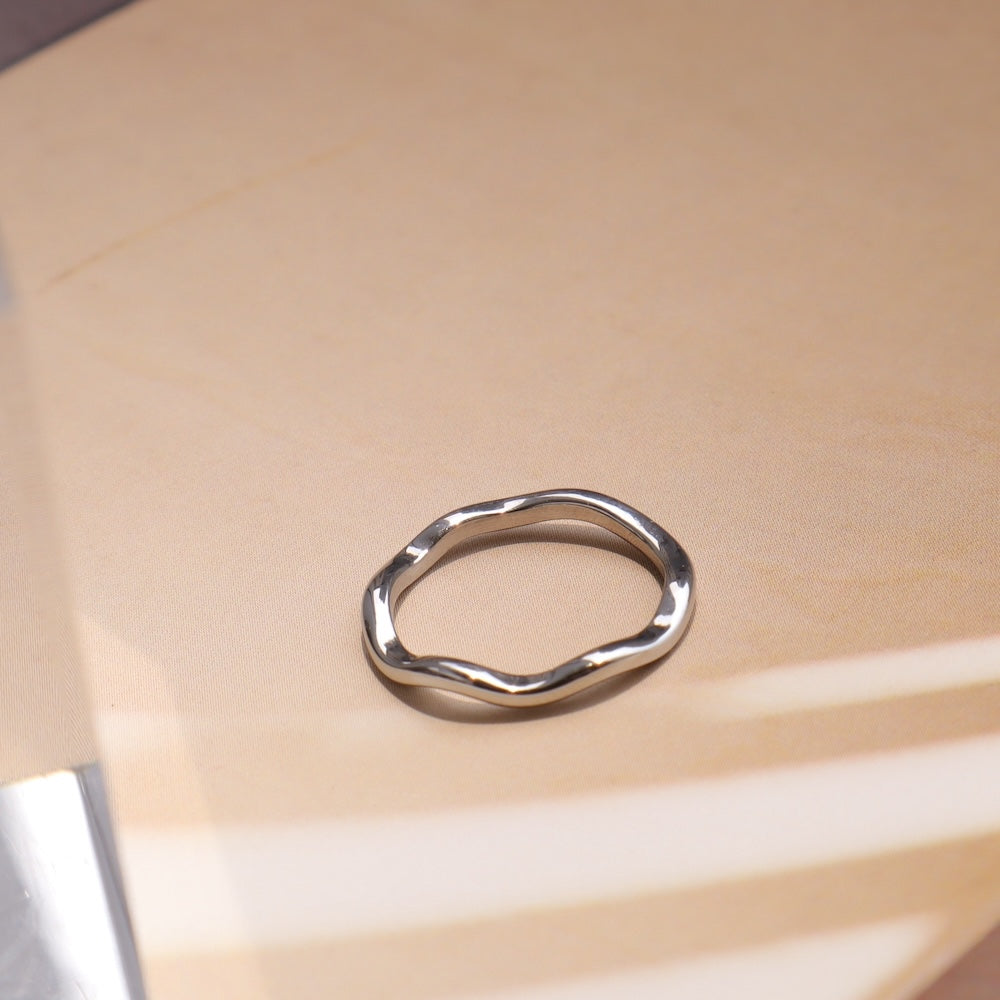 R088  stainless normal wave simple ring