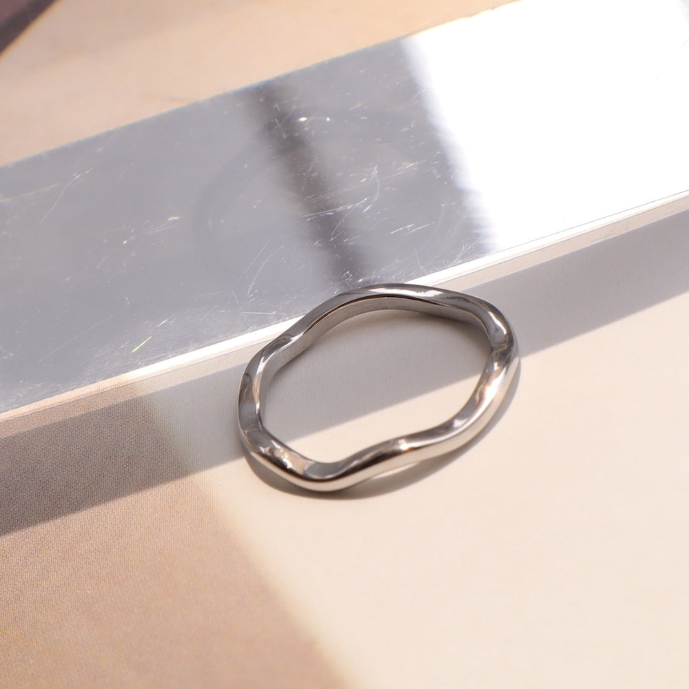 R088  stainless normal wave simple ring