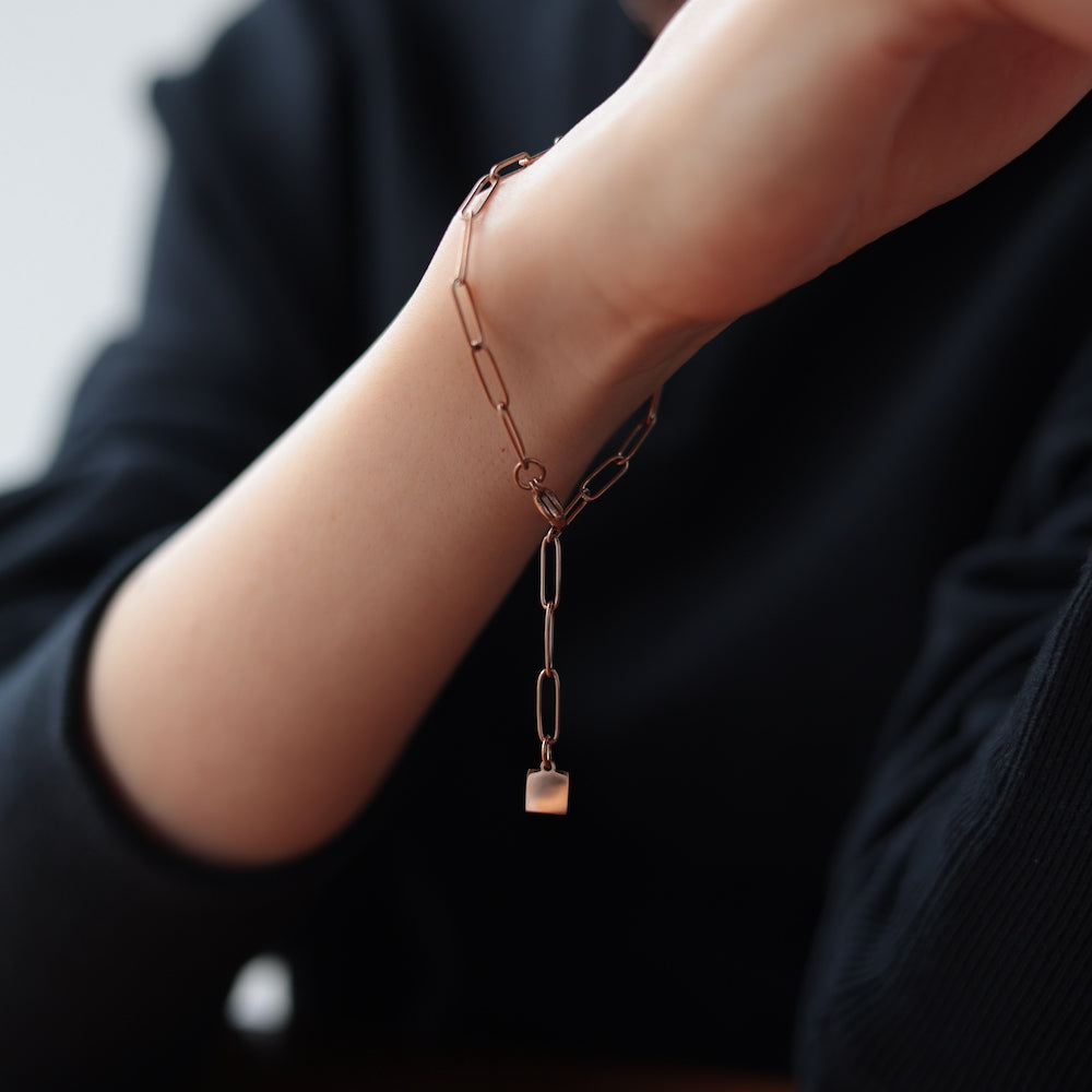 N088 stainless adjust free square charm bracelet