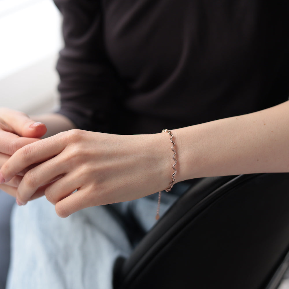 N255 stainless wave chain bracelet