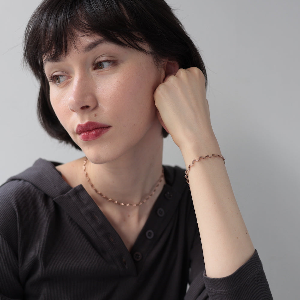 N255 stainless wave chain bracelet