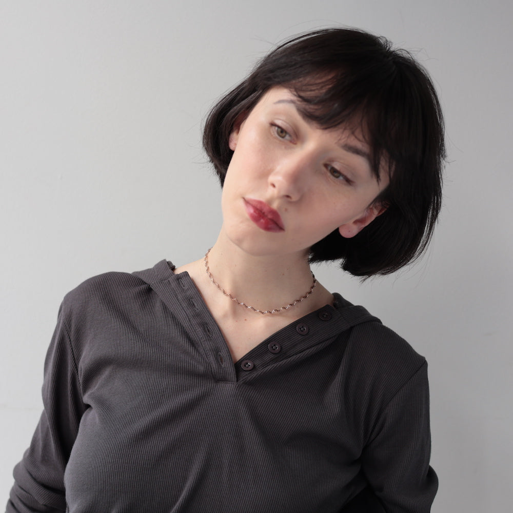 N254 stainless wave necklace