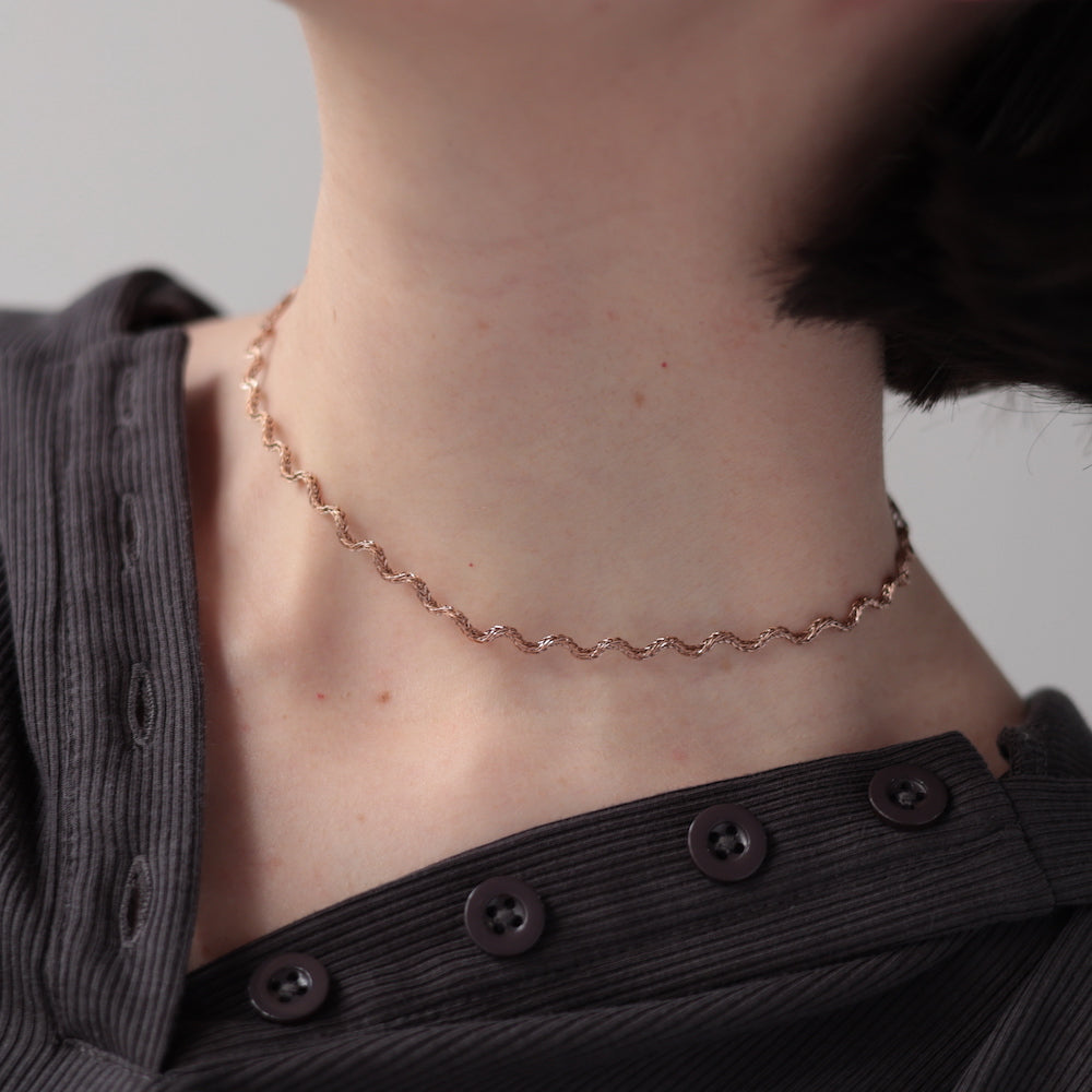 N254 stainless wave necklace