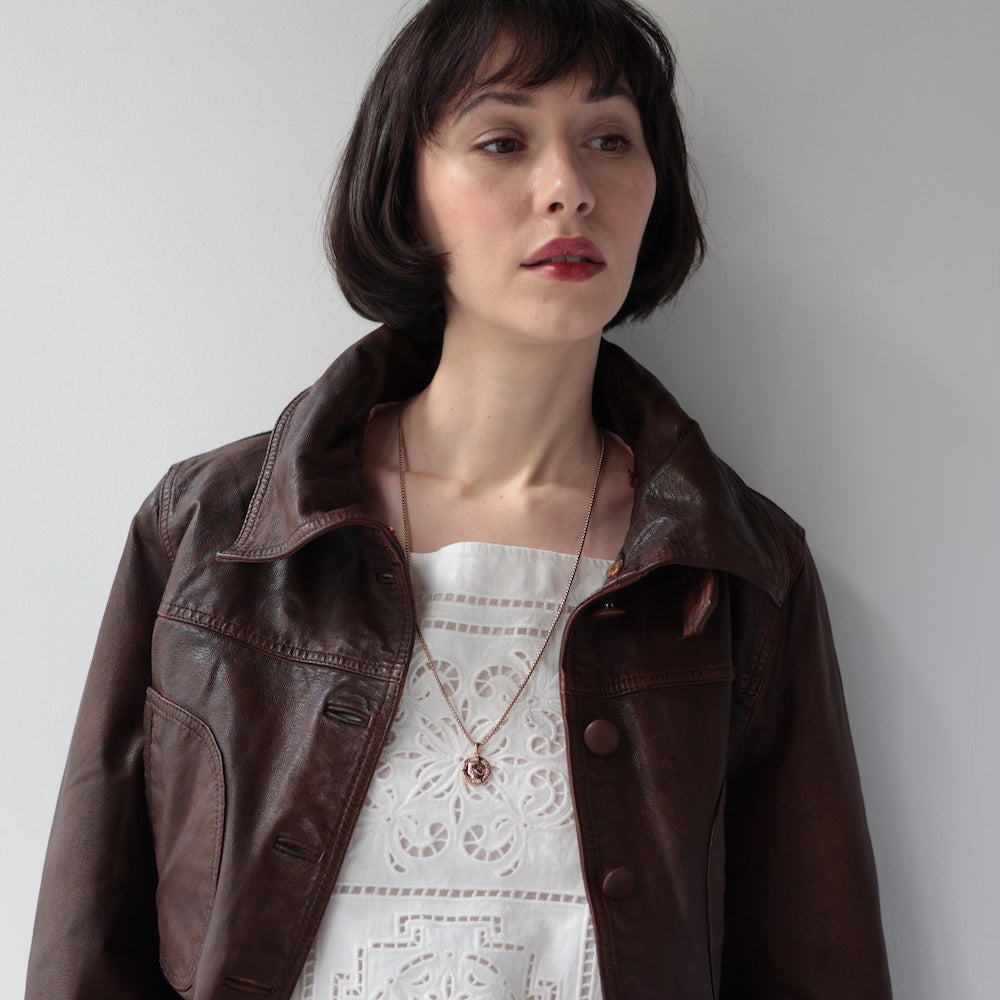 N136 stainless coin pendant