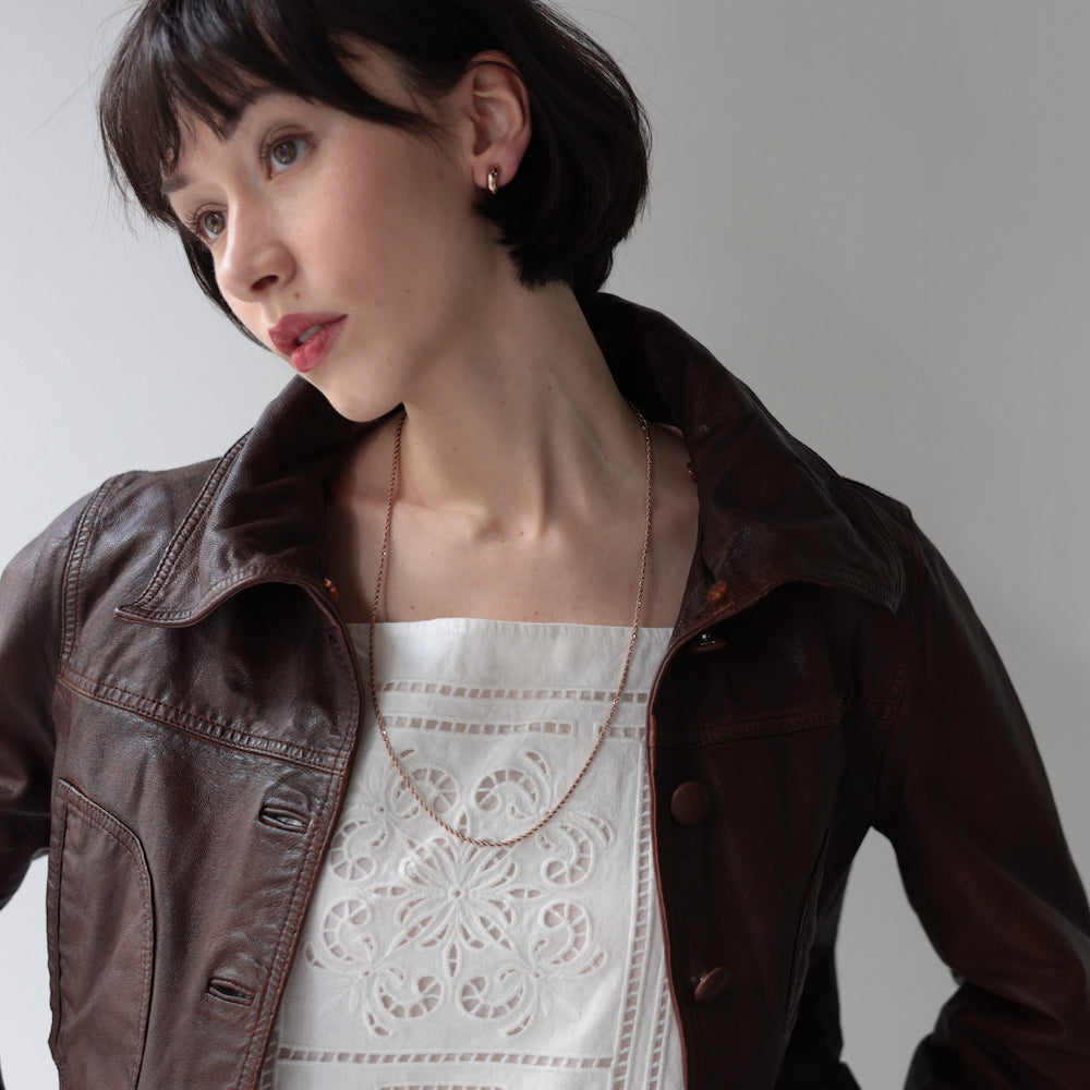 N131 stainless rope chain long necklace