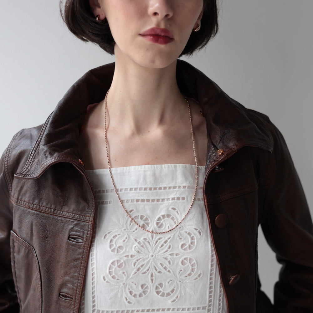 N131 stainless rope chain long necklace