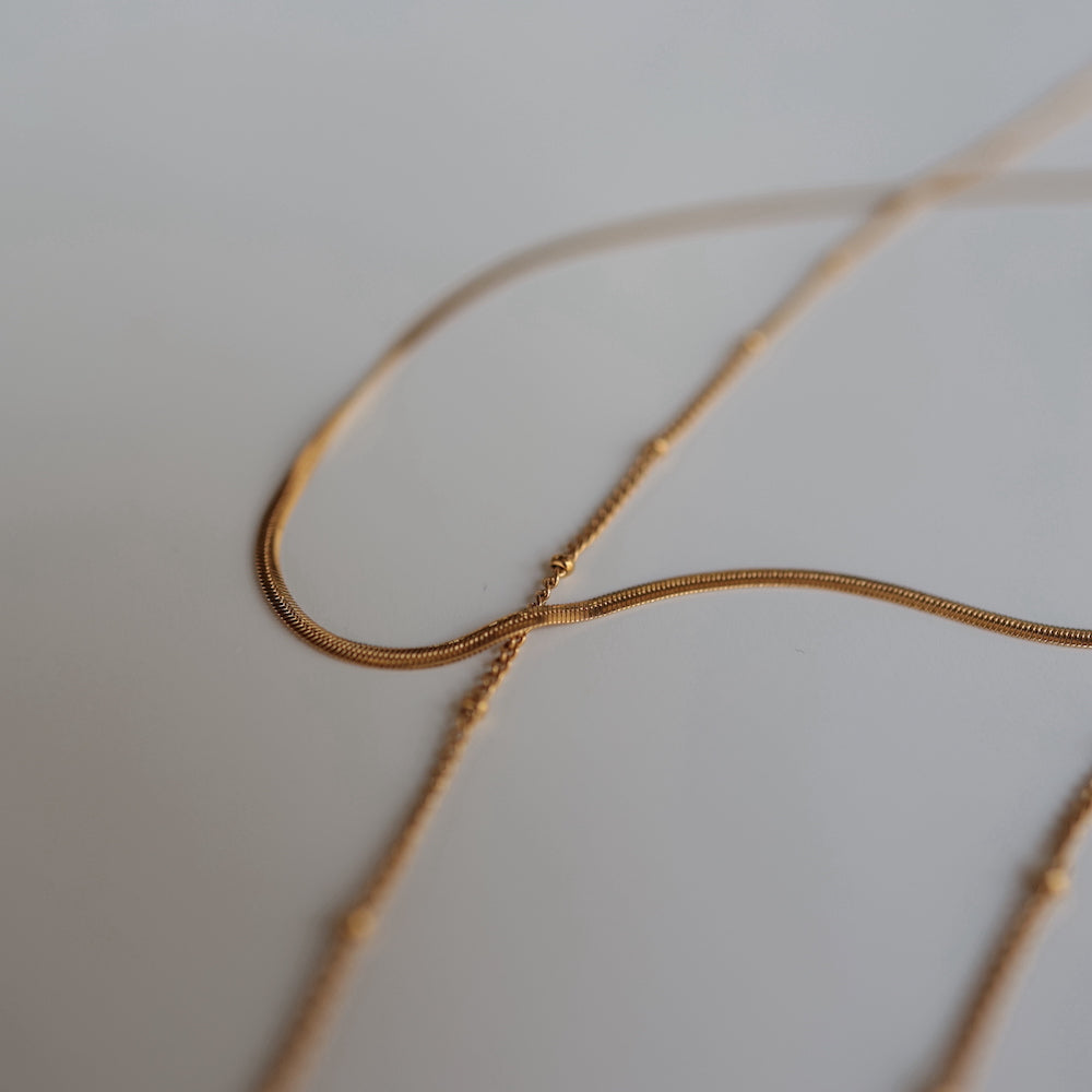 N069 stainless double chain long pendant