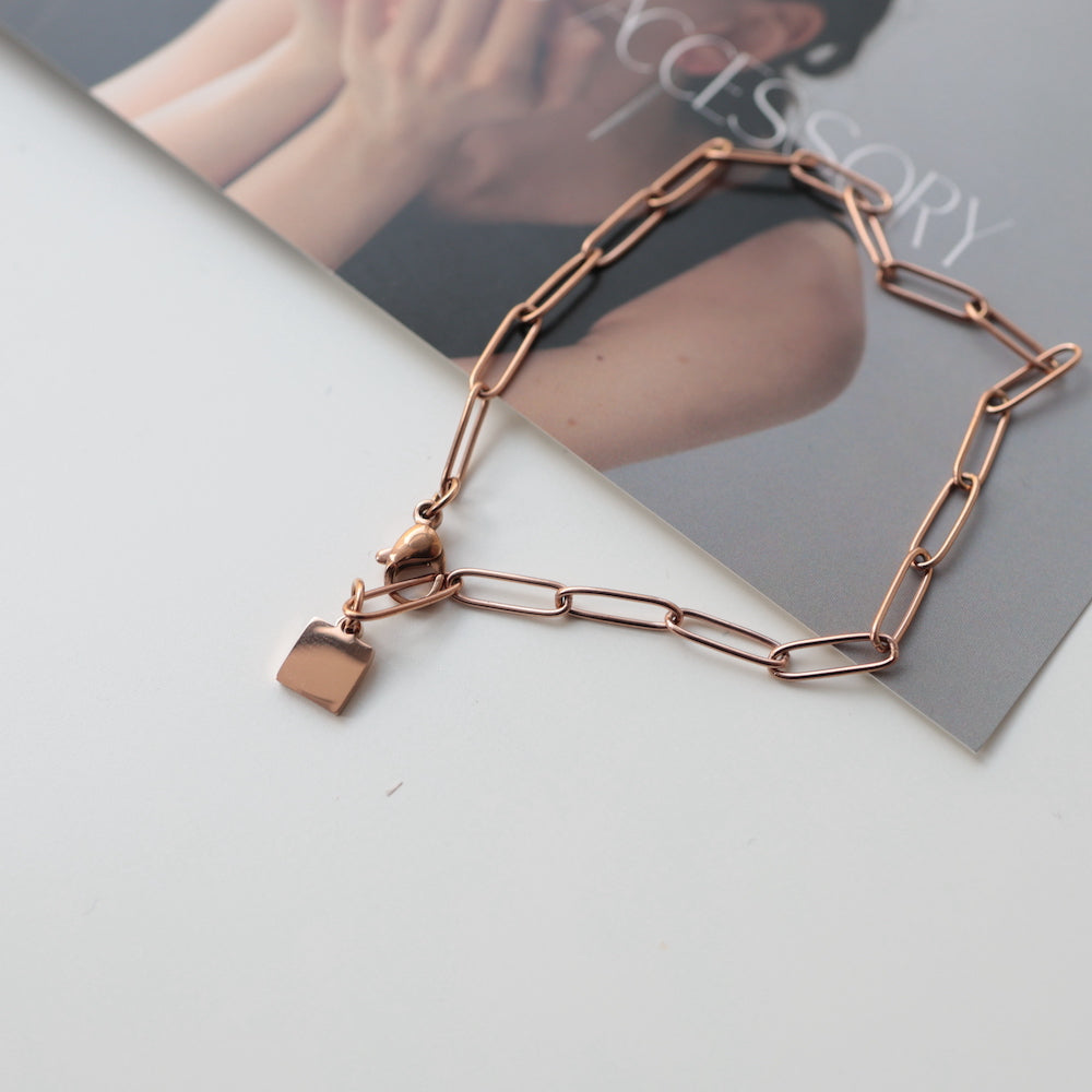 N088 stainless adjust free square charm bracelet