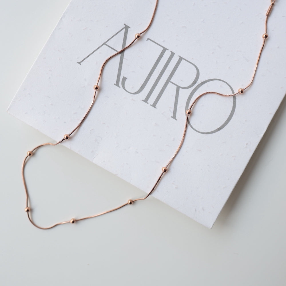 N007 stainless ball snake chain necklace