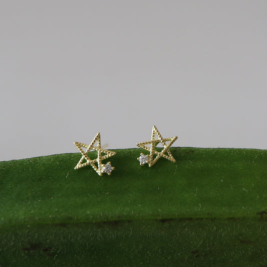P224  silver925 one point star pierce