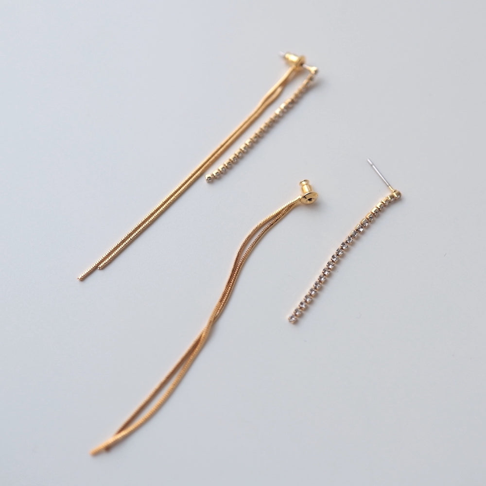 P446  long zirconia chain earring