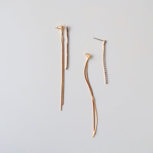 P446  long zirconia chain earring