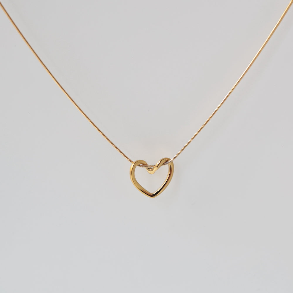 N162 stainless ring heart necklace